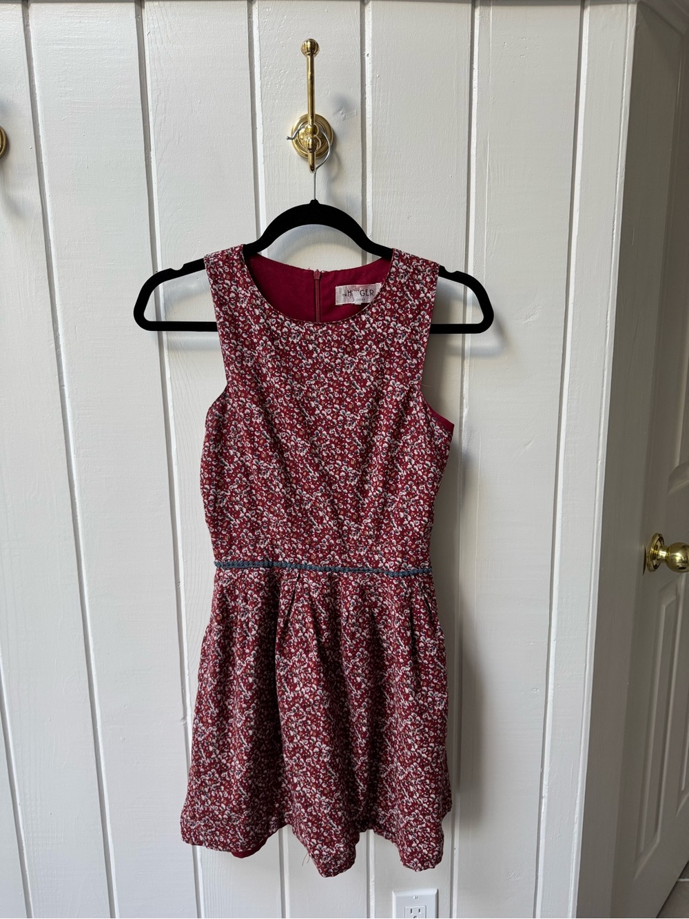 Vintage Inspired Red Floral Fit-and-Flare Dress